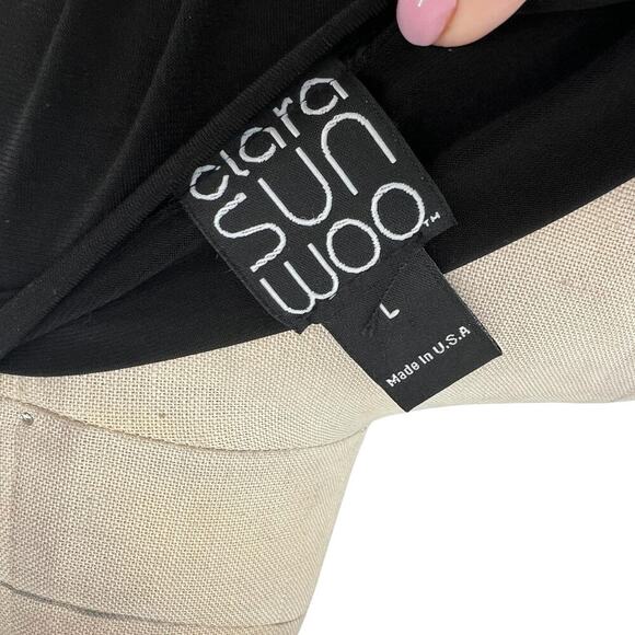 Clara Sunwoo Liquid Leather Sleeve Drape Cardigan Black Size Large *flawed - Picture 11 of 12